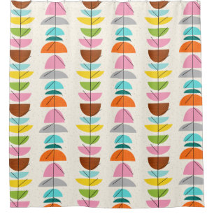 Retro Colourful Nests Shower Curtain