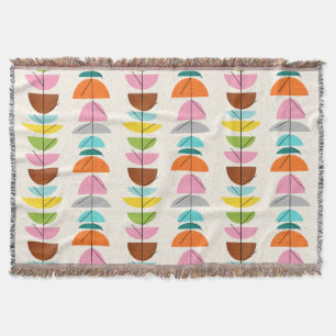 Retro Colourful Nests Throw Blanket