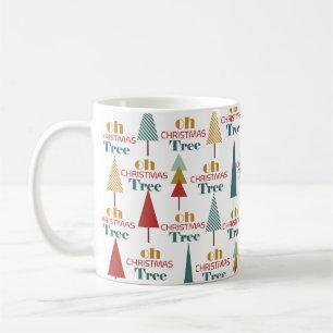 Retro Colourful Oh Christmas Tree Holiday  Coffee Mug