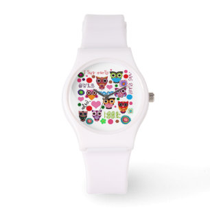 Retro Colourful Owl Pattern Watch