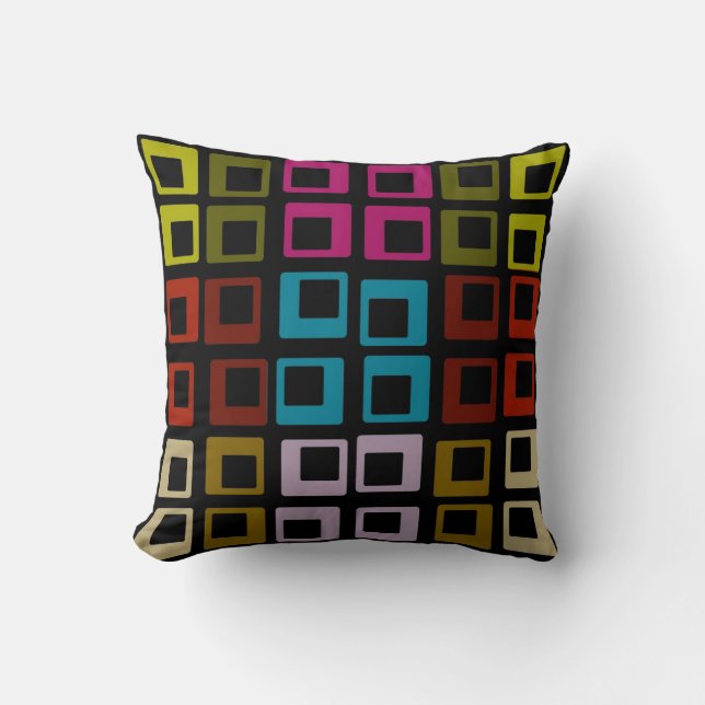 Retro Colourful Pattern Seamless Art Throw Pillow (Front)