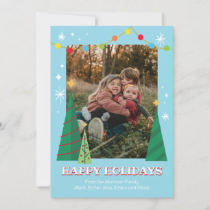 Retro Colourful Photo Christmas Cards