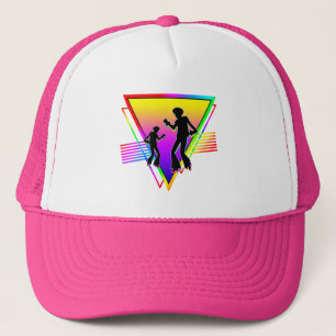 Retro Colourful Rainbow Dancing Dance Vintage Trucker Hat