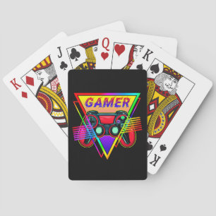Retro Colourful Rainbow Gamer Computer Gaming Playing Cards