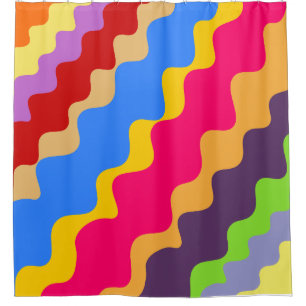 Retro colourful slanting wavy pattern