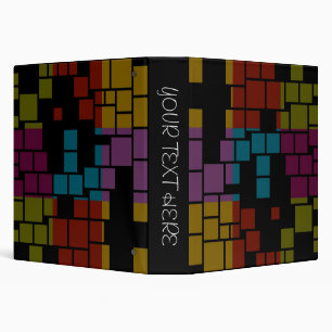 Retro Colourful Stained Glass Abstract Art Deco Binder
