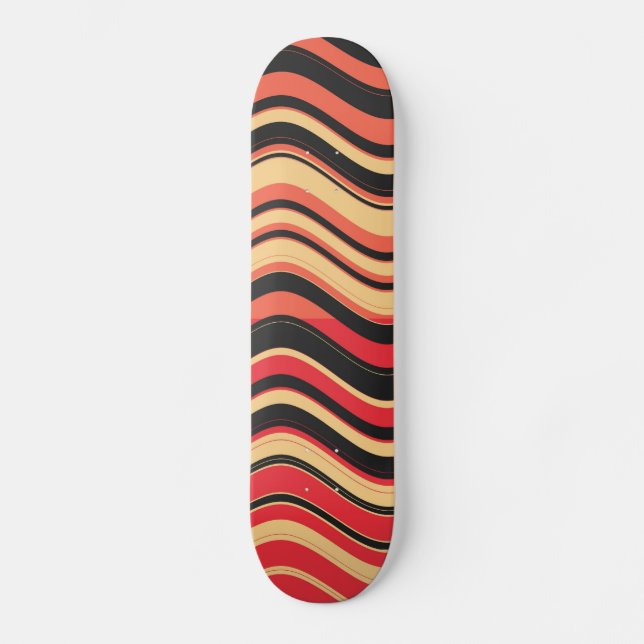 Retro Colourful Stripes Decorative Art 3 Skateboard (Front)