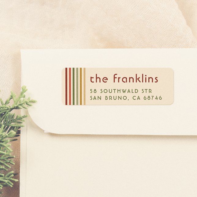Retro Colourful Stripes Fun Family Name & Address (Creator Uploaded)