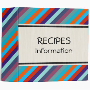 Retro Colourful Stripes Modern Geometric Pattern 3 Binder