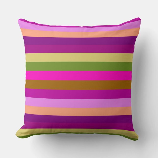Retro Colourful Stripes Pattern #30 Throw Pillow (Front)