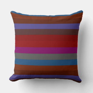 Retro Colourful Stripes Pattern #42 Throw Pillow