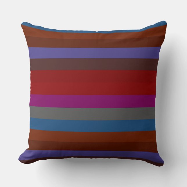 Retro Colourful Stripes Pattern #42 Throw Pillow (Front)