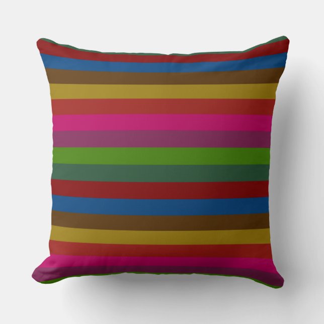 Retro Colourful Stripes Pattern #47 Throw Pillow (Front)