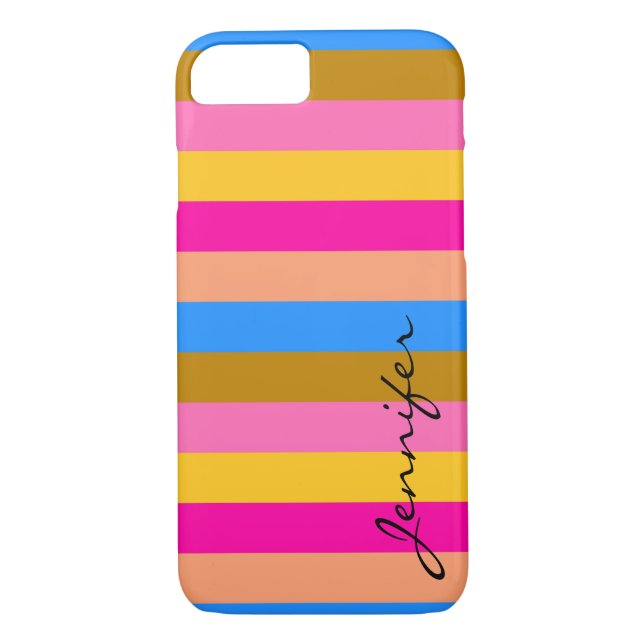 Retro Colourful Stripes Pattern #8 Case-Mate iPhone Case (Back)