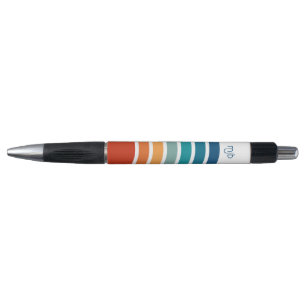 Retro Colourful Stripes Pattern with Any Monogram Pen
