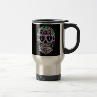 Retro Colourful Sugar Skull Travel Mug