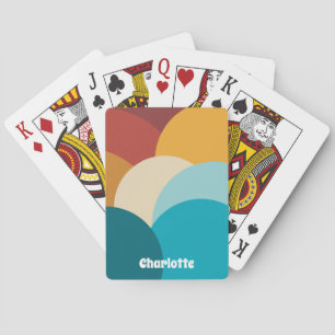 Retro Colourful Vintage Abstract Art Personalized Playing Cards