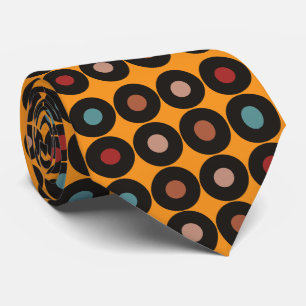 Retro Colourful Vinyl Record Music  Tie