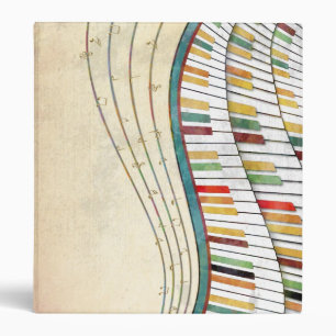 Retro Colourful Wavy Piano  Binder