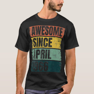 Retro Colours 55th Birthday Gift Awesome Since Apr T-Shirt