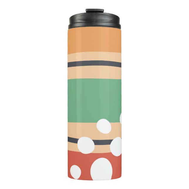 Retro colours abstract artwork thermal tumbler (Front)
