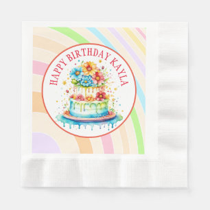 Retro Colours and Birthday Party  Napkin