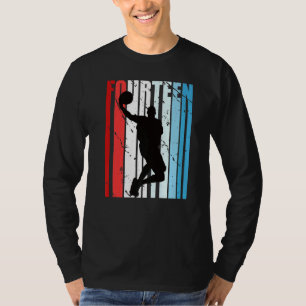 Retro Colours Boys 14th Basketball Birthday Player T-Shirt