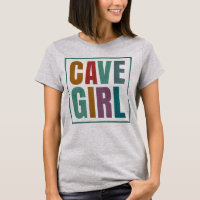 Retro Colours Cave Girl Caver Climbing