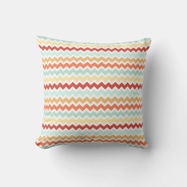 Retro Colours Chevron Decorative Pillow (Front)