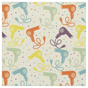 Retro Colours Hairdryers Blow Dryers Patterned Fabric