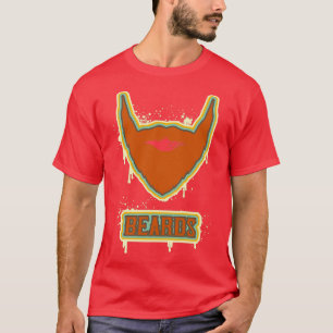 Retro colours in urban street art style beard for T-Shirt