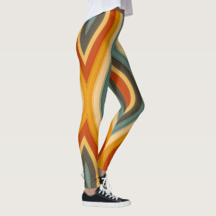 Retro Colours Leggings 1970s Vintage Style Designe