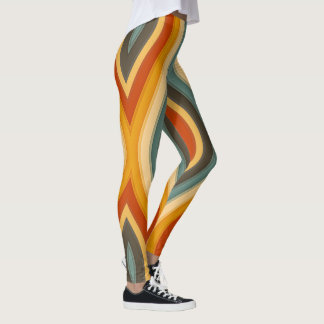 Retro Colours Leggings 1970s Vintage Style Designe