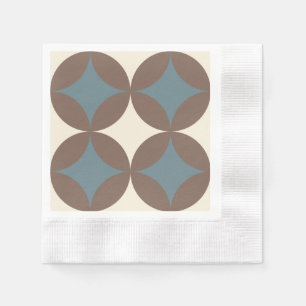 Retro Colours Mid Century Modern Circles Napkin