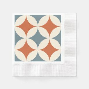 Retro Colours Mid Century Modern Circles Napkin