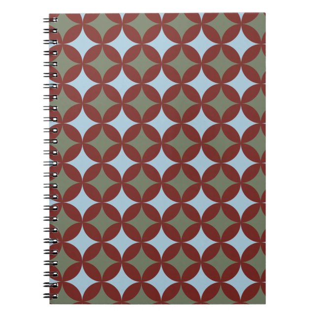 Retro Colours Mid Century Modern Circles Notebook (Front)