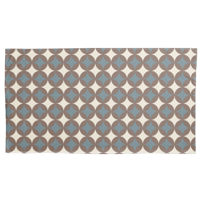 Retro Colours Mid Century Modern Circles Pillowcase (Front)