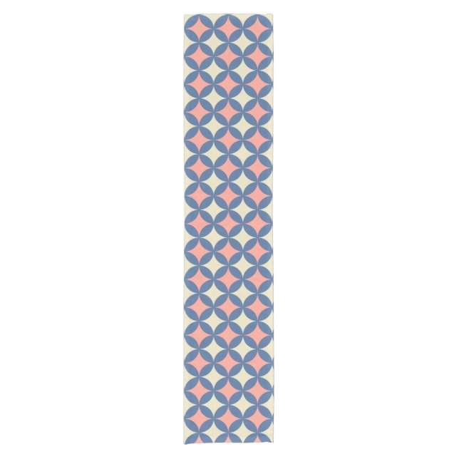 Retro Colours Mid Century Modern Circles Short Table Runner (Front)