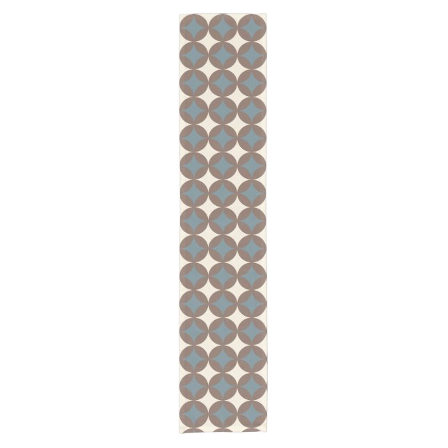 Retro Colours Mid Century Modern Circles Short Table Runner (Front)