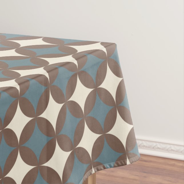 Retro Colours Mid Century Modern Circles Tablecloth (In Situ)