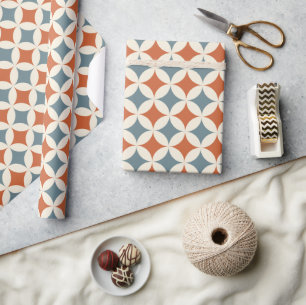 Retro Colours Mid Century Modern Circles Wrapping Paper