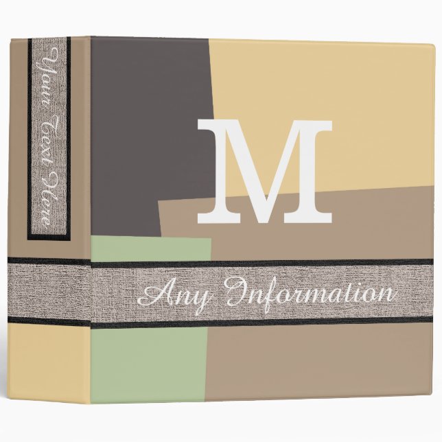 Retro Colours Modern Monogram #10 Binder (Front/Spine)