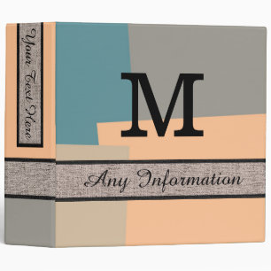 Retro Colours Modern Monogram Binder