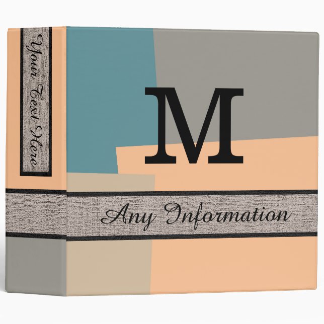Retro Colours Modern Monogram Binder (Front/Spine)