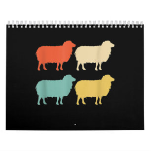 Retro Colours Sheep   Cool Shepherd Gift Calendar