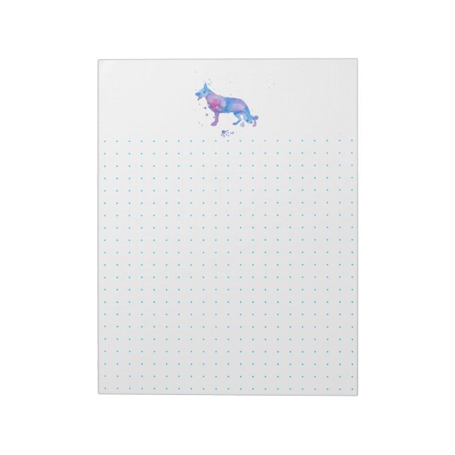 Retro colours Shepherd Dog Notepad (Rotated)
