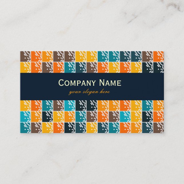 Retro colours squares Business Card (Front)