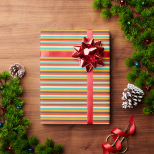 Retro colours stripes design wrapping paper 