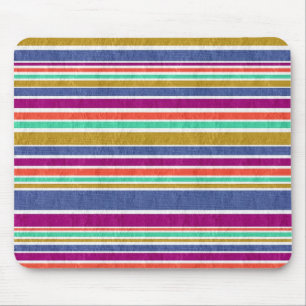 Retro Colours Textured Look Stripes Mouse Pad