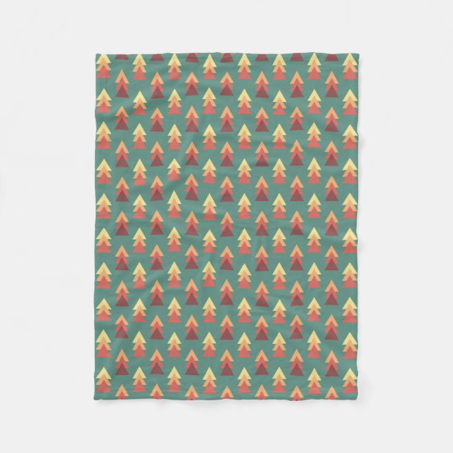Retro Colours Triangles Fleece Blanket (Front)